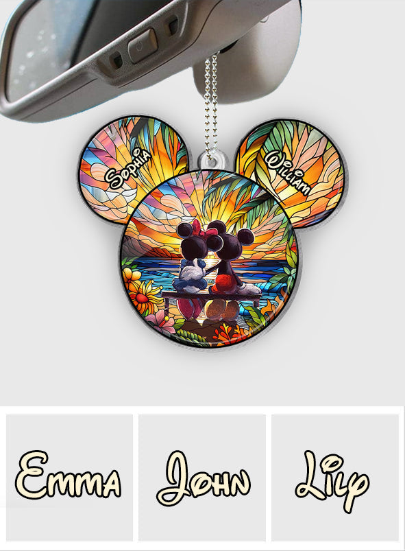 Personalized Car Ornament Transparent Acrylic for Couples One-sided Car Ornament GradoCreations