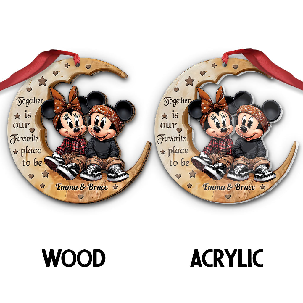 Personalized Acrylic Moon Ornament Custom Name Gift for Couples Ornament GradoCreations