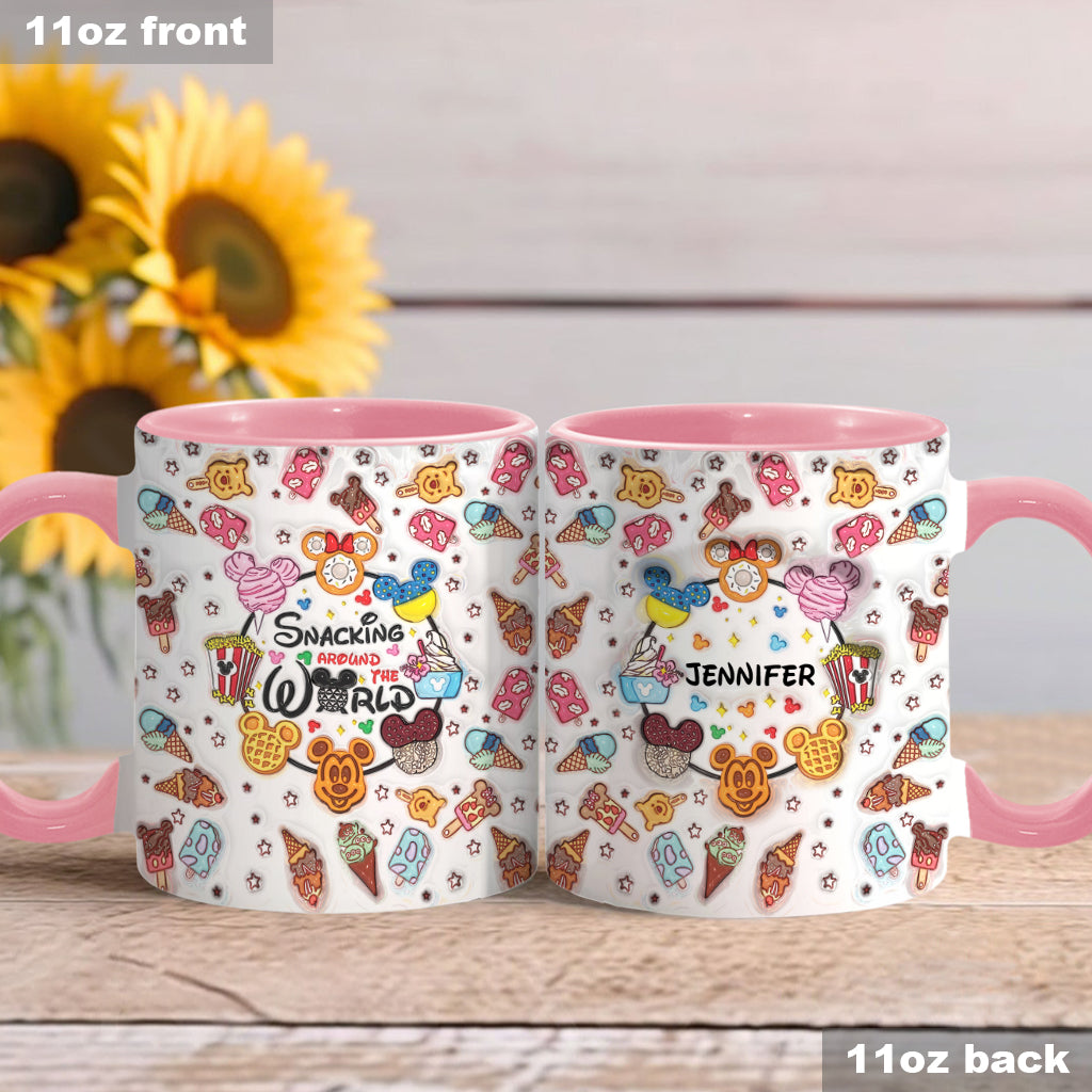 Personalized Snacking Around the World Accent Mug Gift for Mom Accent Mug GradoCreations