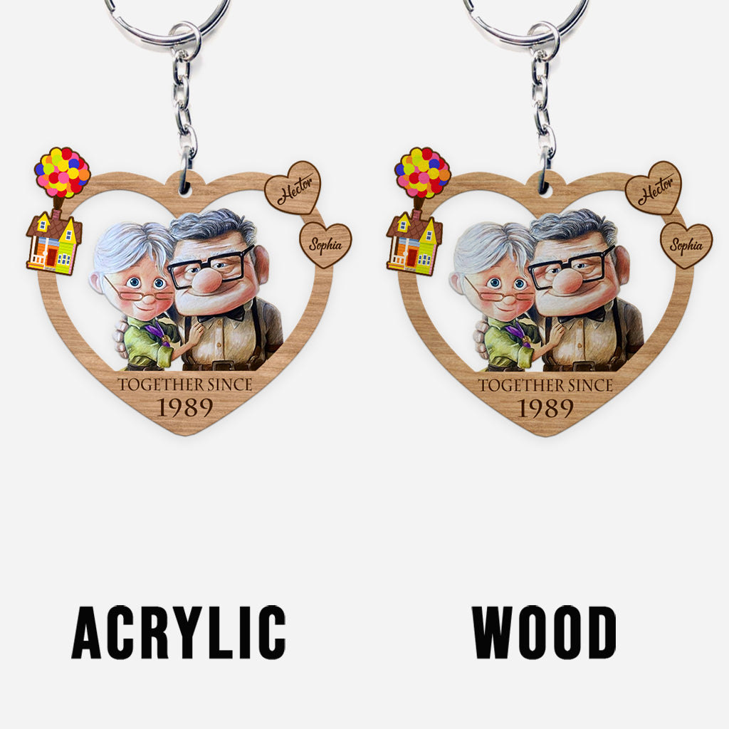 Personalized Couple Keychain Together Since Custom Name Gift Keychain GradoCreations