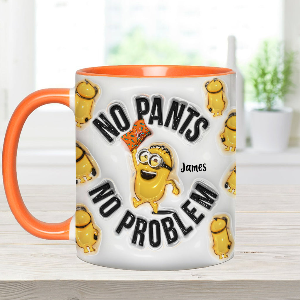 Personalized Minion Mug Custom Name No Pants No Problem Gift Accent Mug GradoCreations