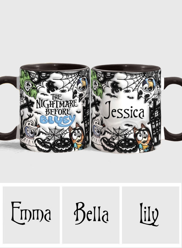 Personalized Nightmare Accent Mug Custom Name Gift for Halloween Accent Mug GradoCreations
