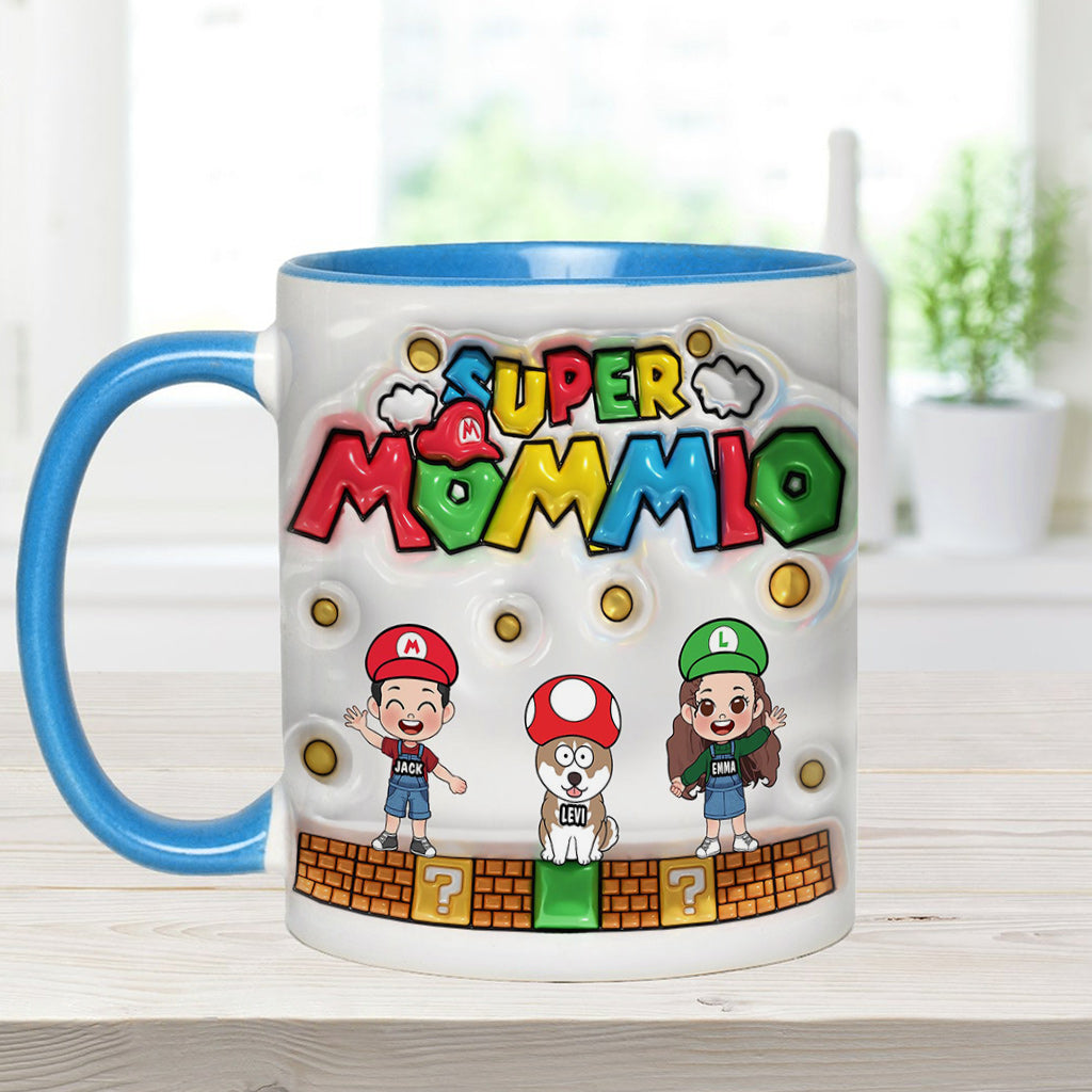 Personalized Super Mommy Accent Mug Custom Name Gift for Mom Accent Mug GradoCreations
