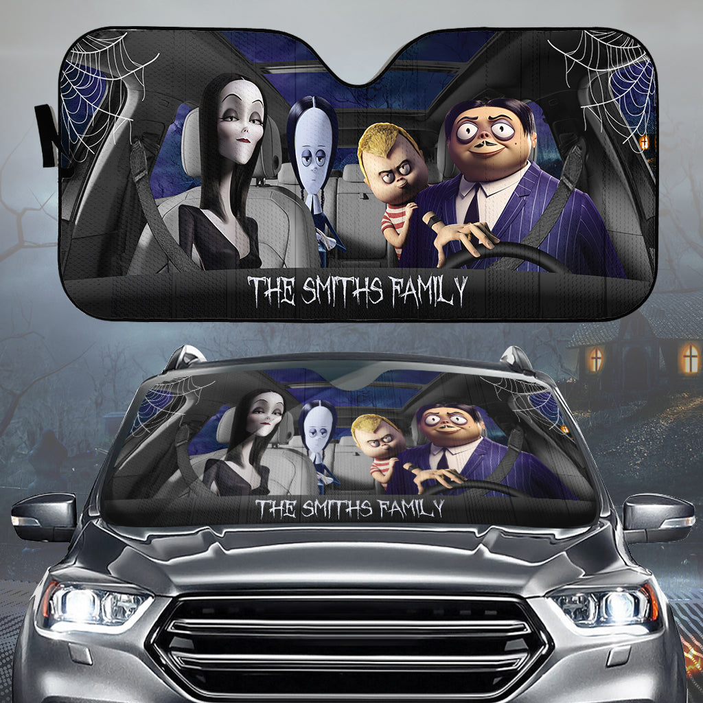 Personalized Halloween Car Sunshade Custom Family Name Gift Car Sunshade GradoCreations
