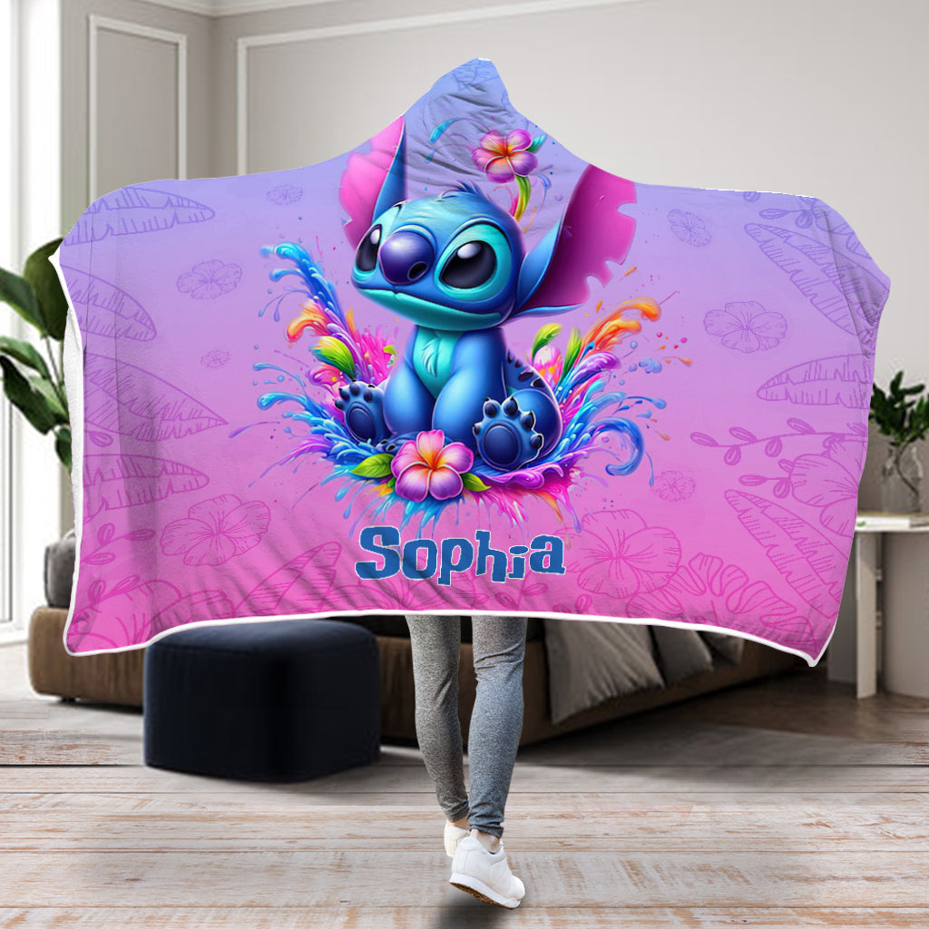 Personalized Hooded Blanket with Cute Character Design for Kids Hooded Blanket GradoCreations