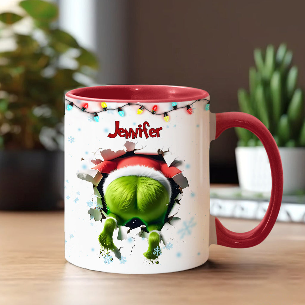 Personalized Merry Grinchmas Accent Mug Custom Name Gift Accent Mug GradoCreations