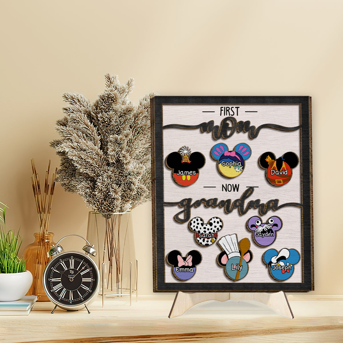 Personalized Grandma Mouse Ears 2 Layered Wood Sign Gift 2 Layered Wood Sign GradoCreations