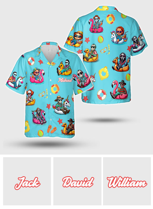 Personalized Horror Hawaiian Shirt Custom Name Gift for Him Hawaiian Shirt GradoCreations