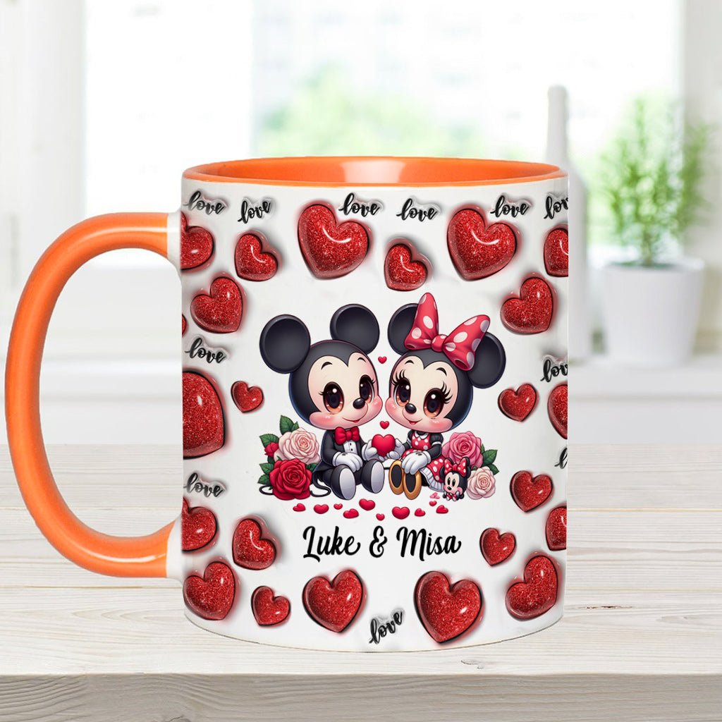 Personalized Couple Heart Mug with Custom Names for Anniversary Gift Accent Mug GradoCreations