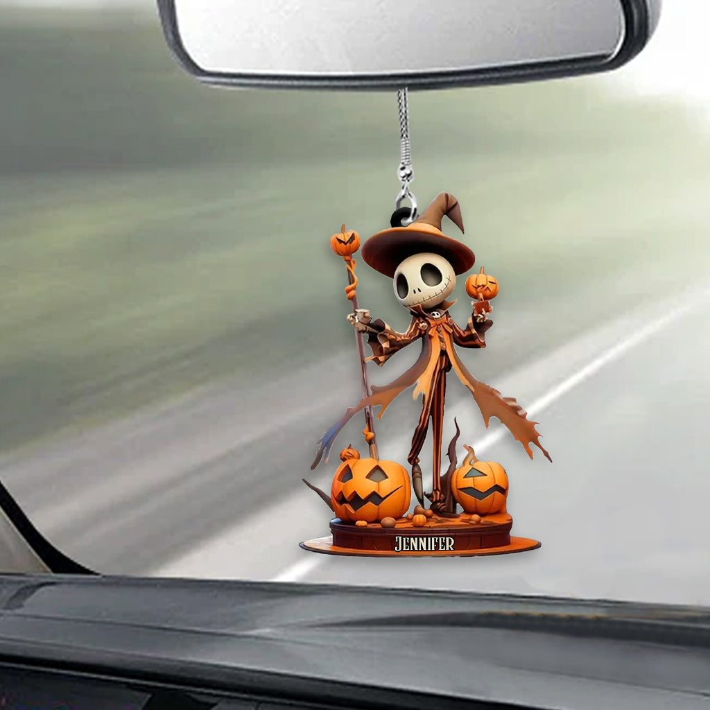 Personalized Halloween Car Ornament Custom Name Acrylic Gift Car Ornament GradoCreations