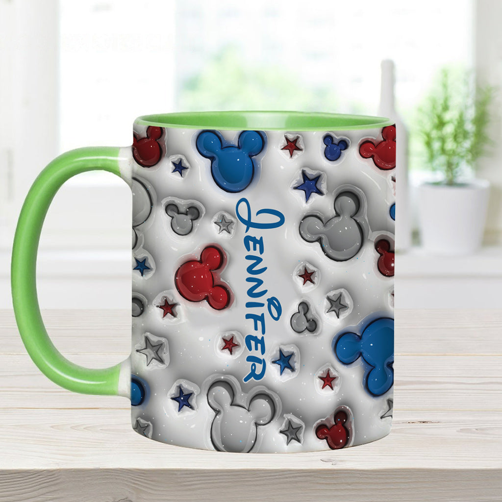 Personalized Mickey Mouse Accent Mug Custom Name Star Design Gift Accent Mug GradoCreations