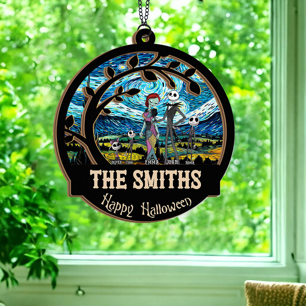 Personalized Starry Night Suncatcher Custom Family Name Gift Suncatcher GradoCreations