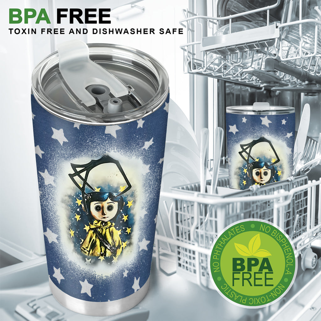 Personalized Coraline Tumbler Custom Name Drinkware Gift Tumbler GradoCreations