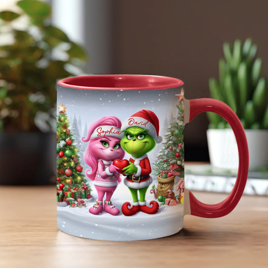 Personalized Merry Grinchmas Accent Mug Custom Name Gift for Christmas Accent Mug GradoCreations