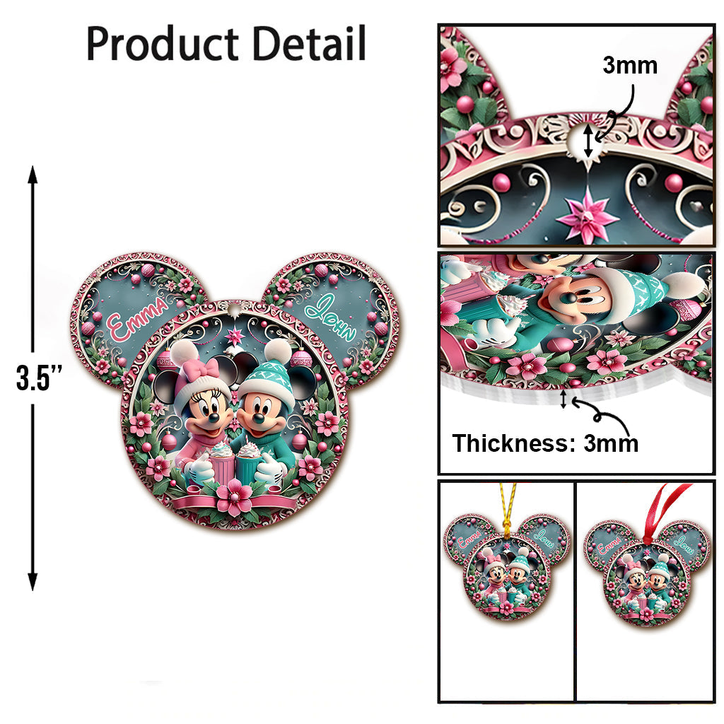 Personalized Mouse Ornament with Custom Names for Christmas Ornament GradoCreations