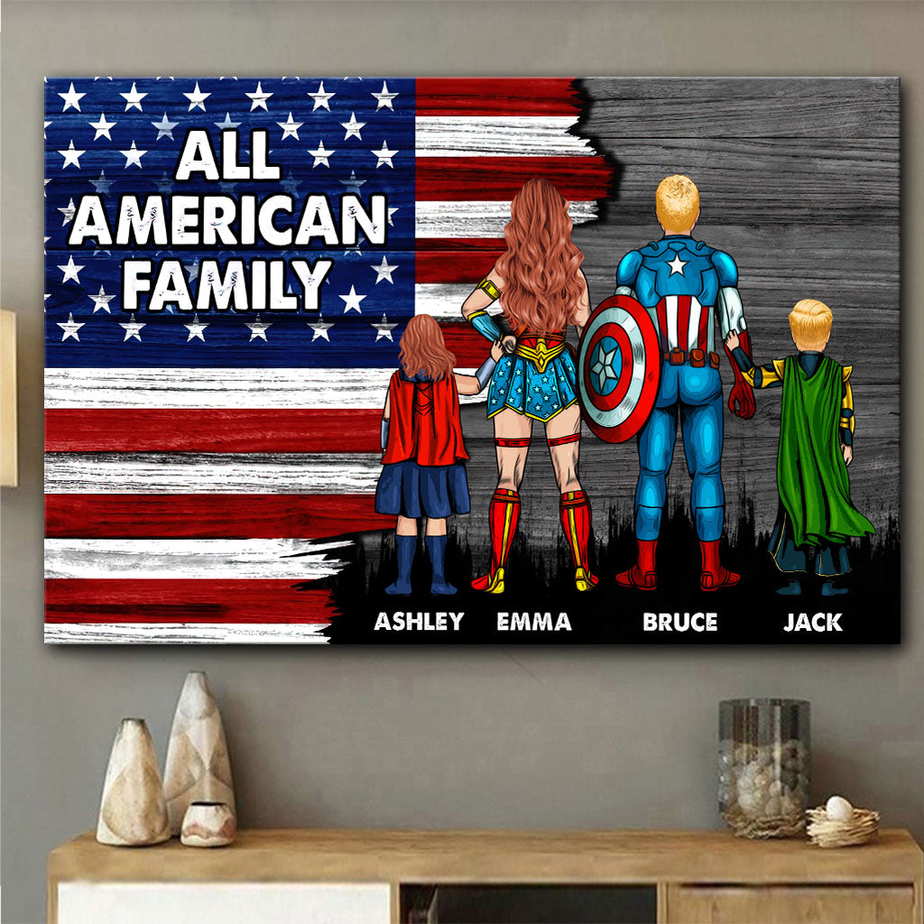 Personalized Family Canvas Wall Art Custom Names USA Gift Canvas And Poster GradoCreations