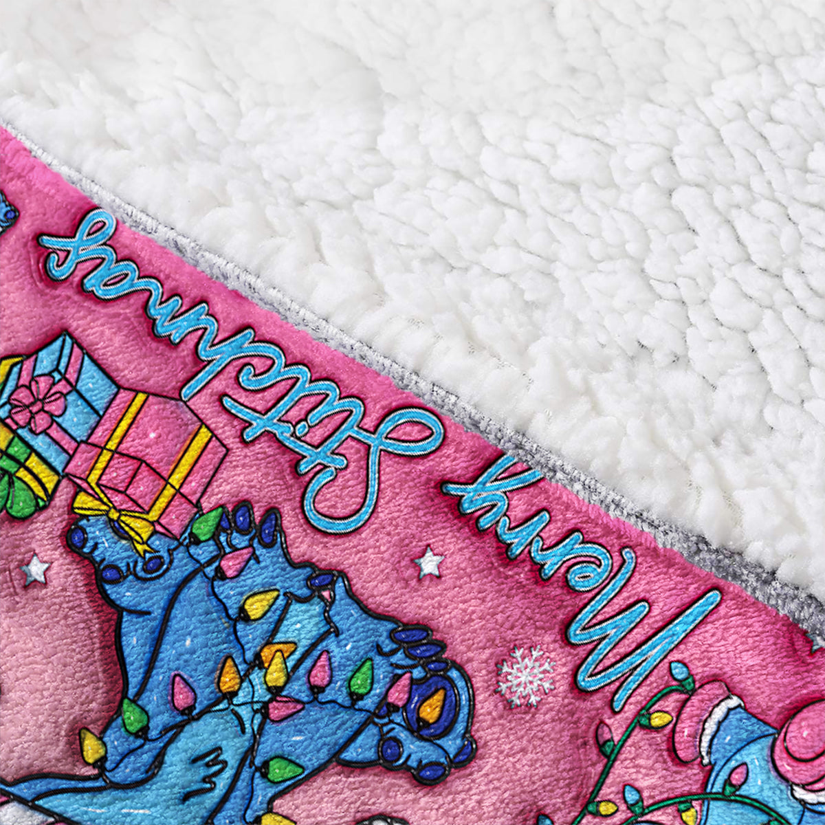 Personalized Merry Stitchmas Blanket Hoodie for Kids | Christmas Gift Blanket Hoodie GradoCreations