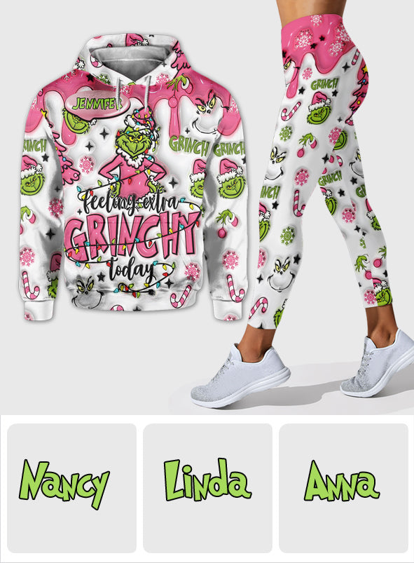 Personalized Grinchy Hoodie and Leggings Set for Christmas Gift Hoodie & Leggings GradoCreations