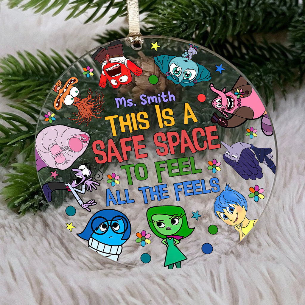 Personalized Transparent Christmas Ornament Safe Space Gift One-sided Circle Transparent Ornament GradoCreations