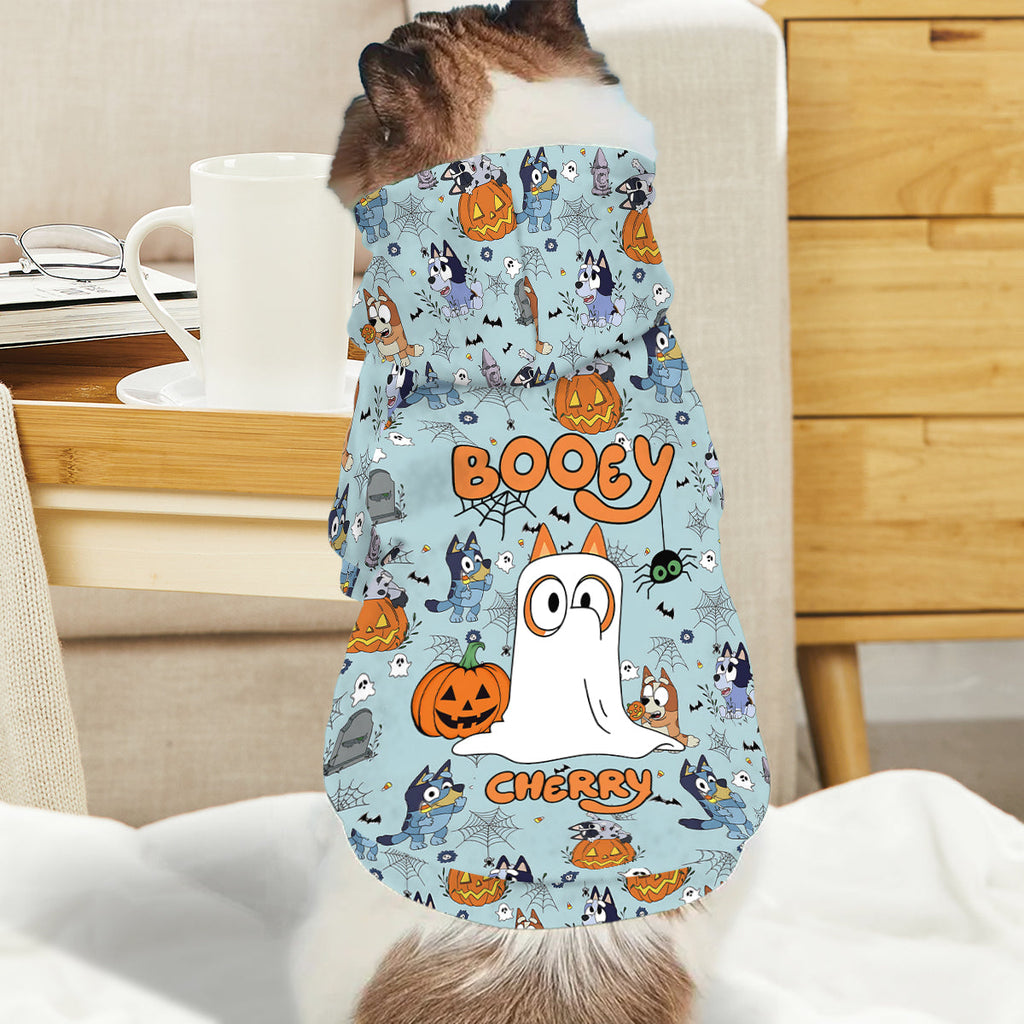 Personalized Halloween Dog Hoodie Cute Booey Design for Pets Pet Hoodie GradoCreations