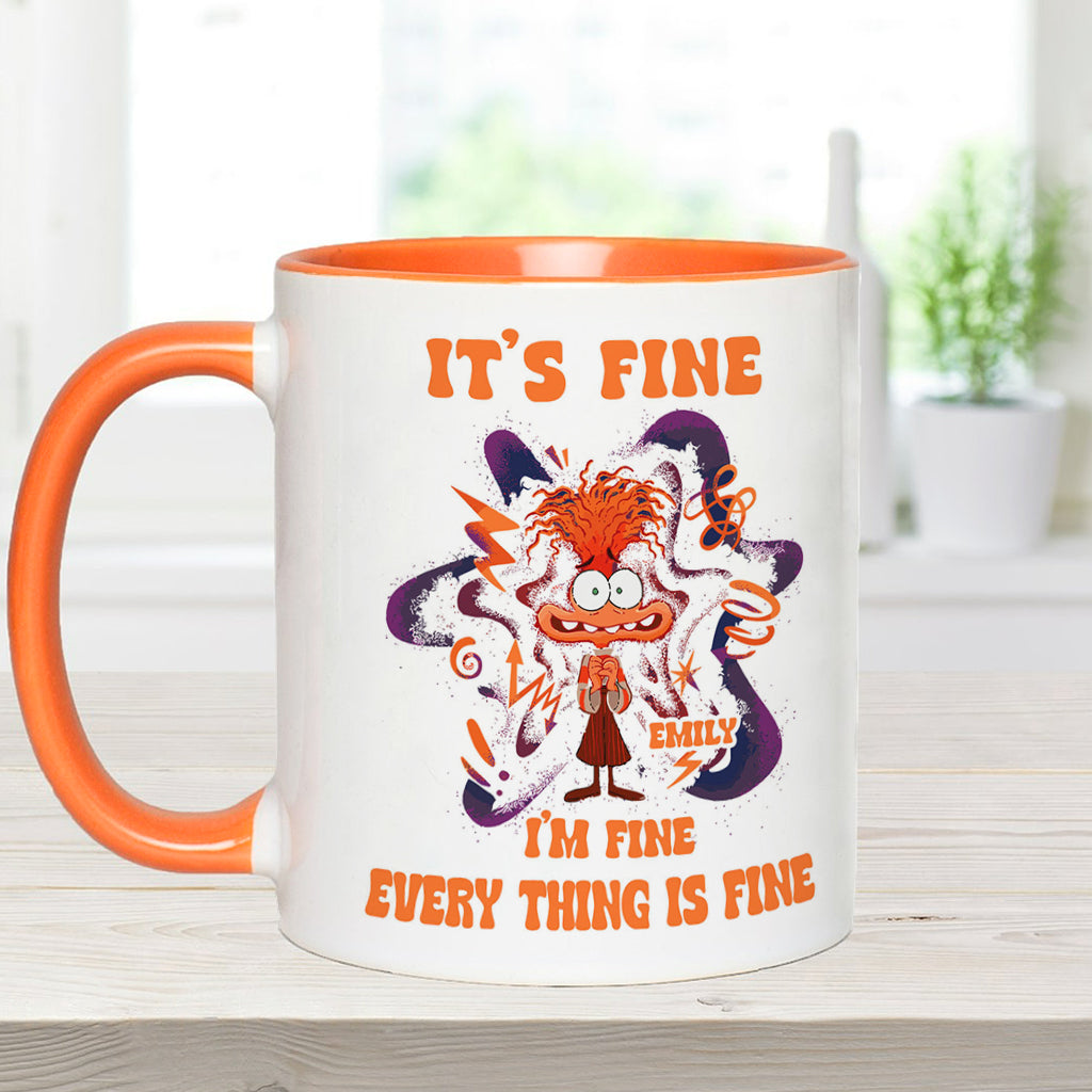 Personalized Accent Mug Cute Anxiety Design Gift for Graduation Accent Mug GradoCreations