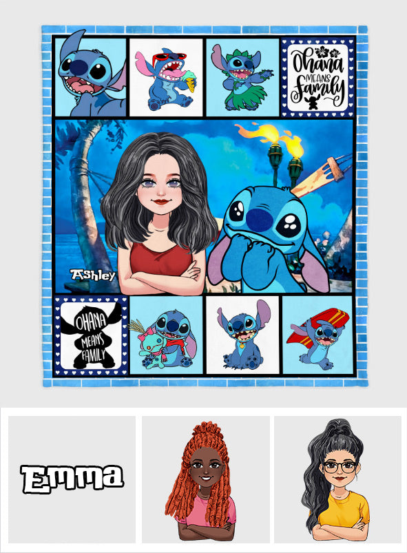 Personalized Ohana Blanket Custom Family Gift Soft Flannel Blanket GradoCreations