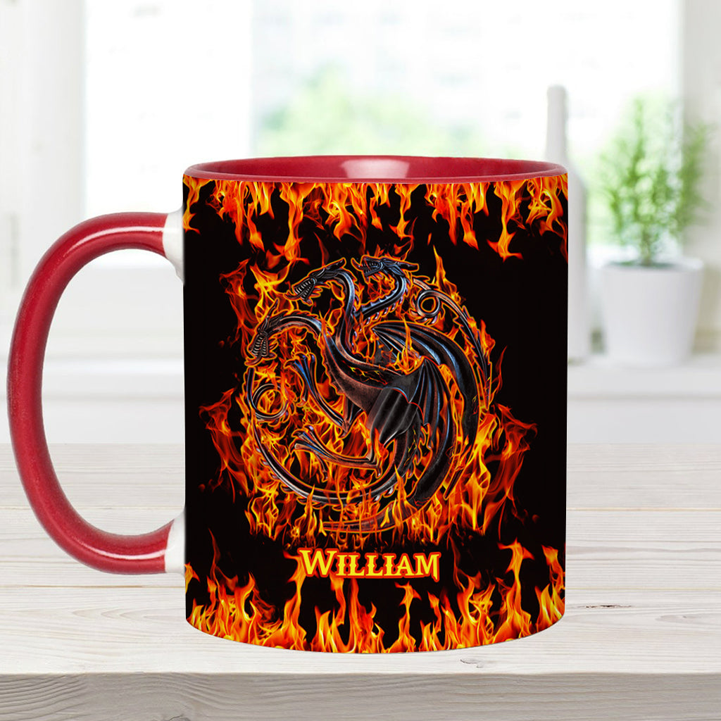 Personalized Fire & Blood Game Accent Mug Custom Name Gift Accent Mug GradoCreations