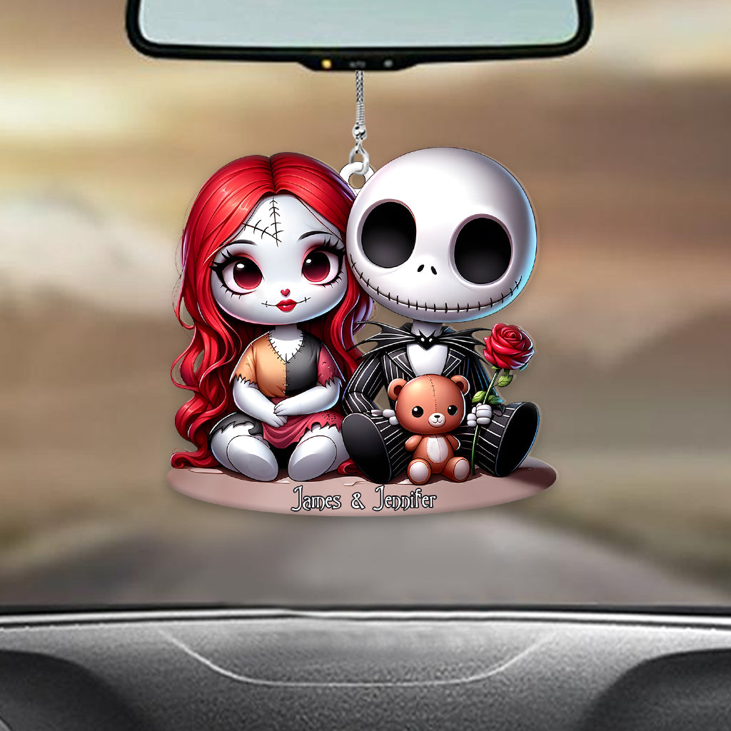 Personalized Nightmare Chicano Couple Car Ornament Gift Car Ornament GradoCreations