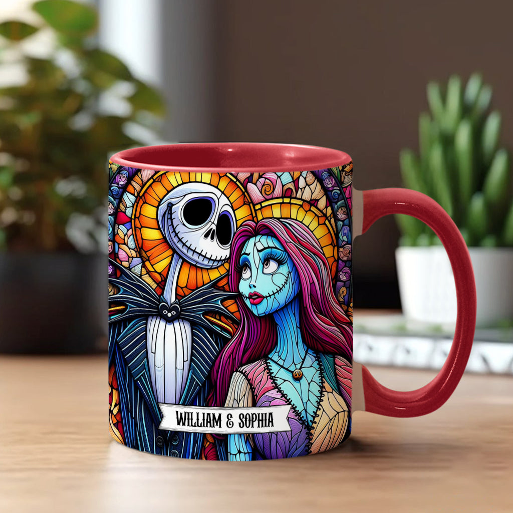 Personalized Jack and Sally Accent Mug Custom Couples Gift Accent Mug GradoCreations