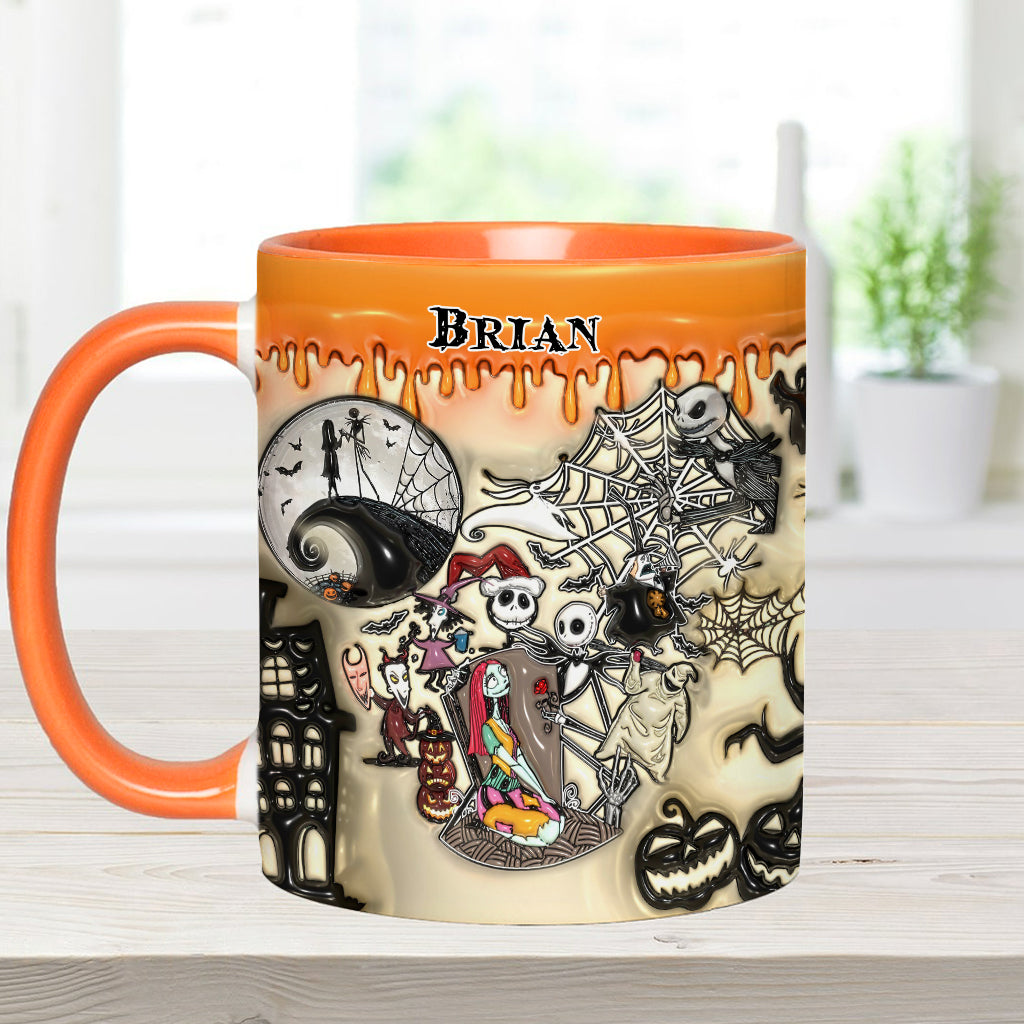 Personalized Halloween Accent Mug Custom Name Gift Idea Accent Mug GradoCreations