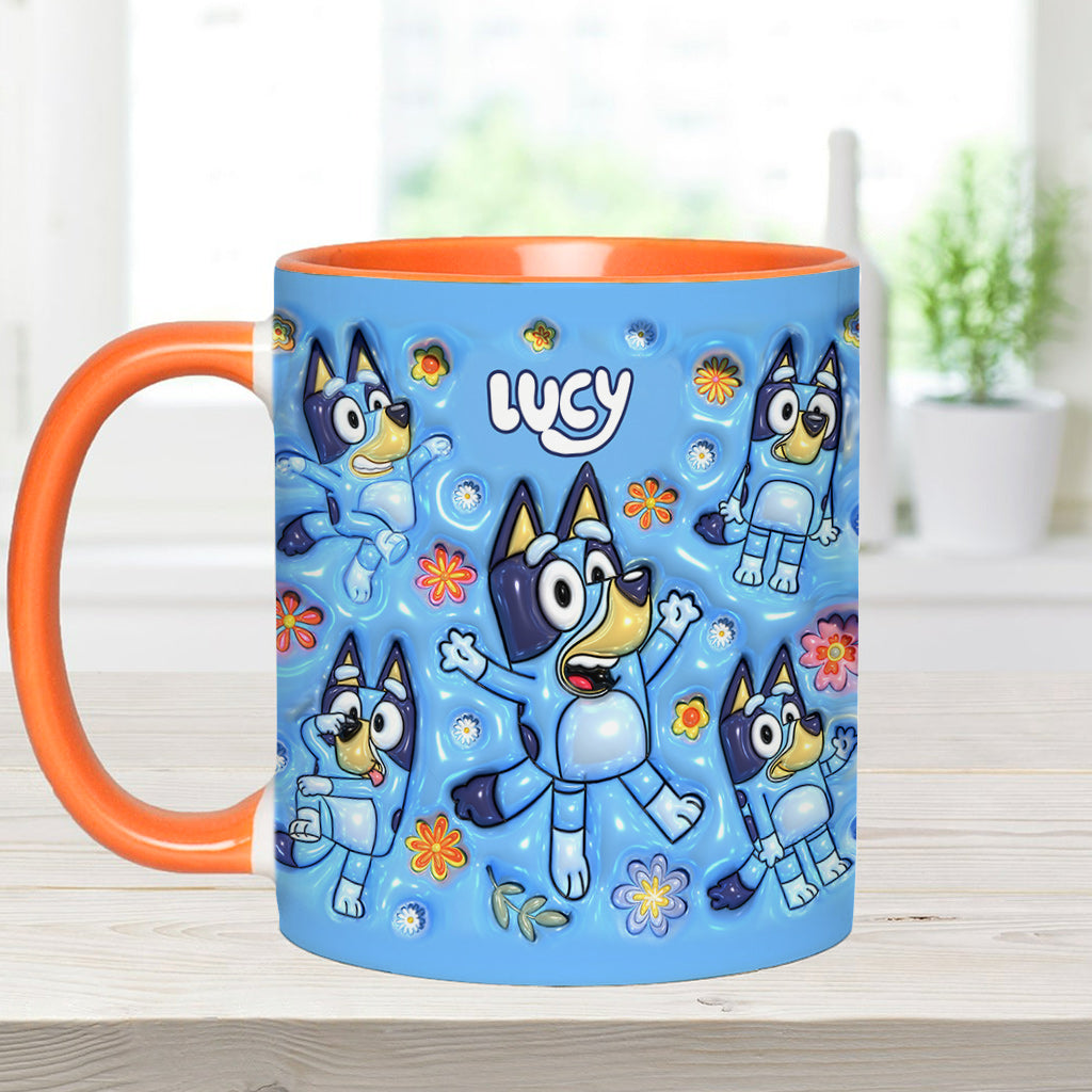 Personalized Dog Accent Mug Custom Name Unique Gift for Kids Accent Mug GradoCreations
