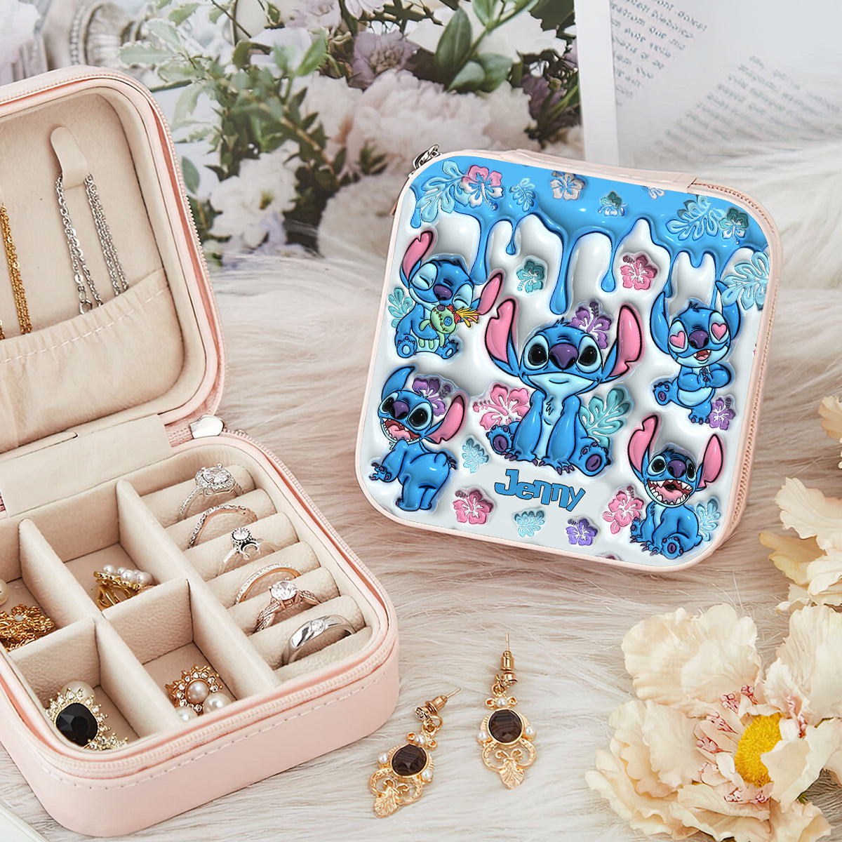 Personalized Disney Ohana Jewelry Box Custom Name Gift for Mom Jewelry Box GradoCreations