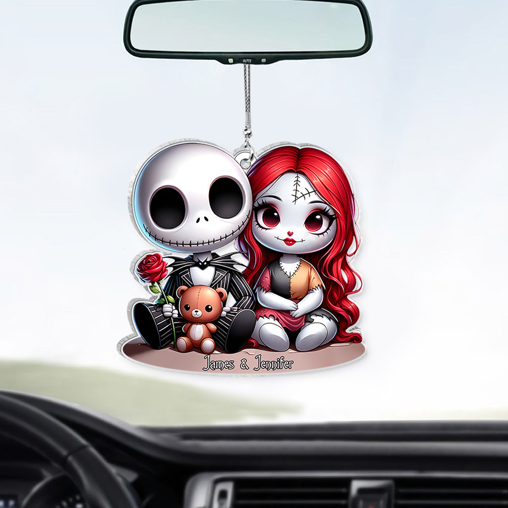 Personalized Nightmare Chicano Couple Car Ornament Gift Car Ornament GradoCreations