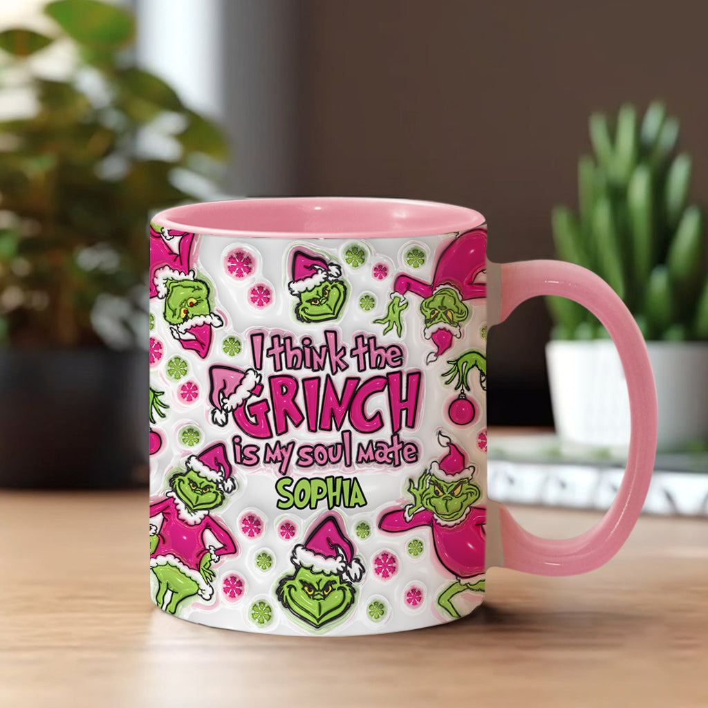 Personalized Grinch Accent Mug Custom Name Christmas Gift Accent Mug GradoCreations