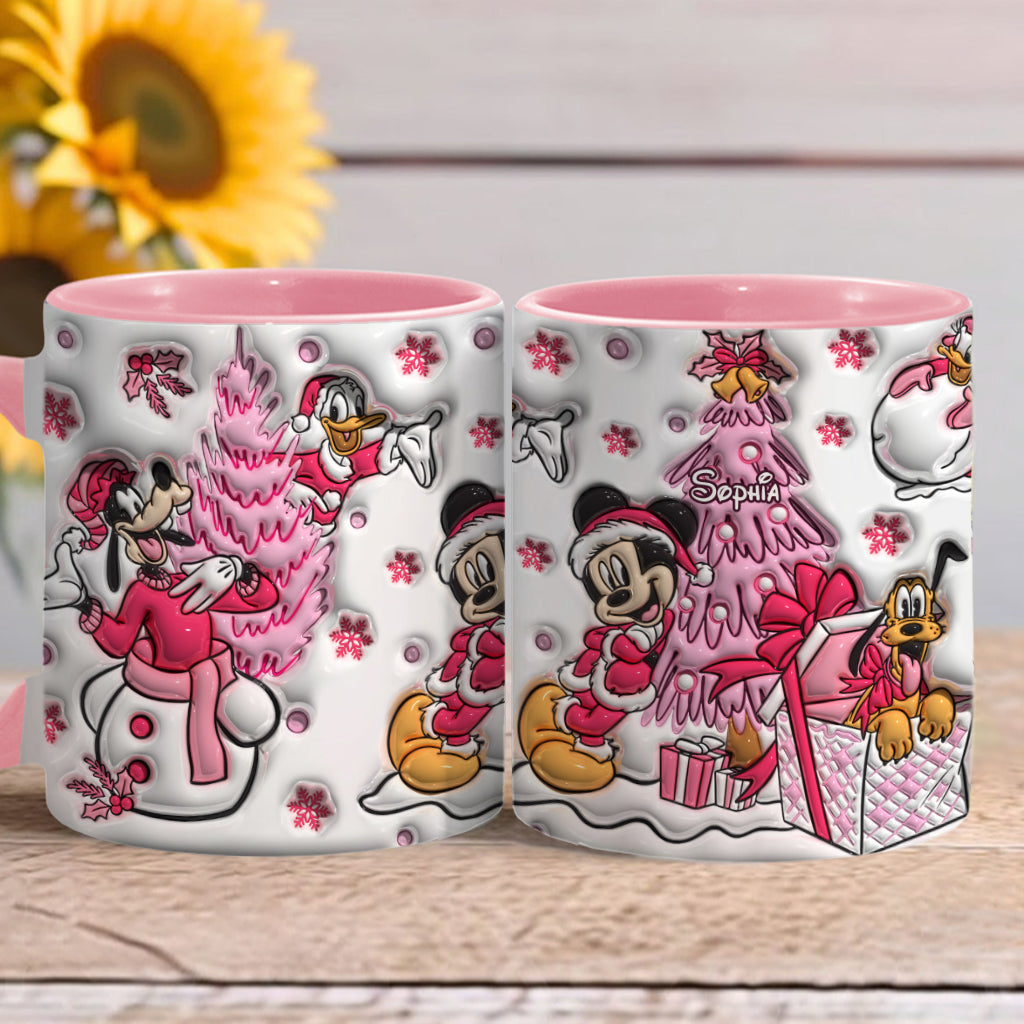 Personalized Christmas Mouse Accent Mug Custom Name Gift Accent Mug GradoCreations