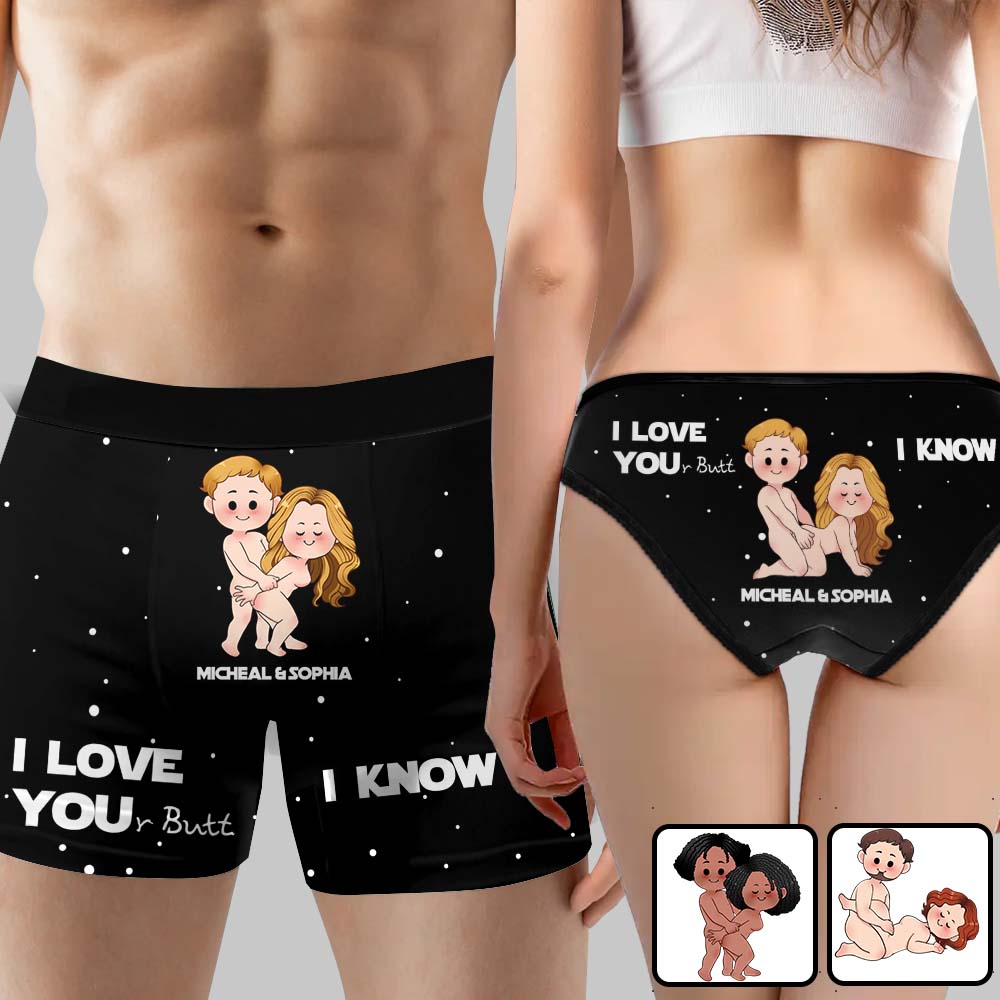 Personalized Couple Briefs & Boxers Funny Gift for Anniversary Lace Border Women Briefs And Men’s Boxer Briefs GradoCreations