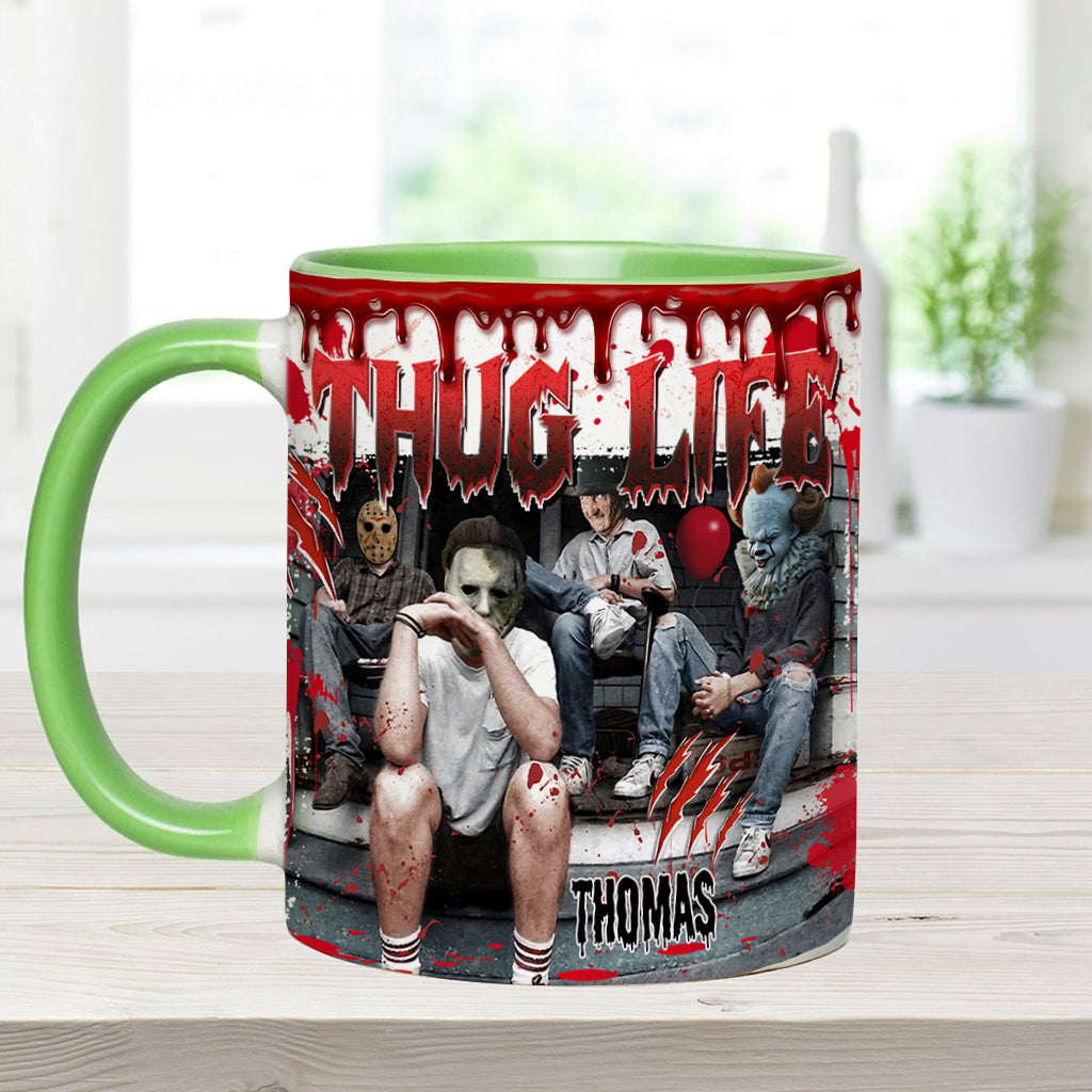 Personalized Thug Life Accent Mug Custom Name Gift for Halloween Accent Mug GradoCreations