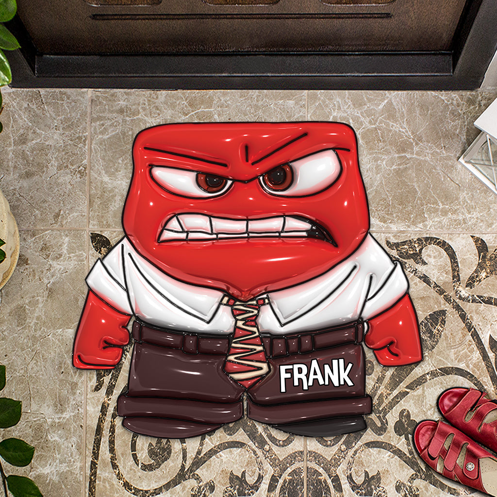 Personalized Emotion-Themed Shaped Doormat Custom Name Gift Shaped Doormat GradoCreations
