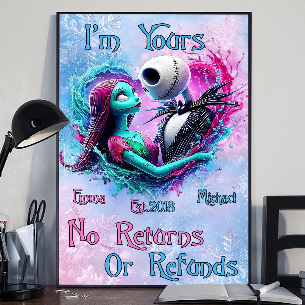 Personalized Nightmare Before Christmas Canvas Print Gift for Couples Canvas And Poster GradoCreations