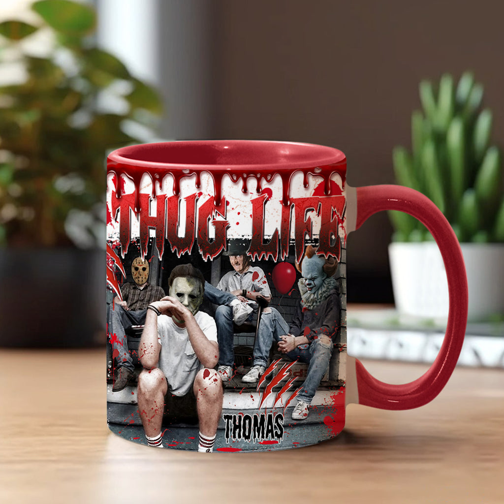 Personalized Thug Life Accent Mug Custom Name Gift for Halloween Accent Mug GradoCreations