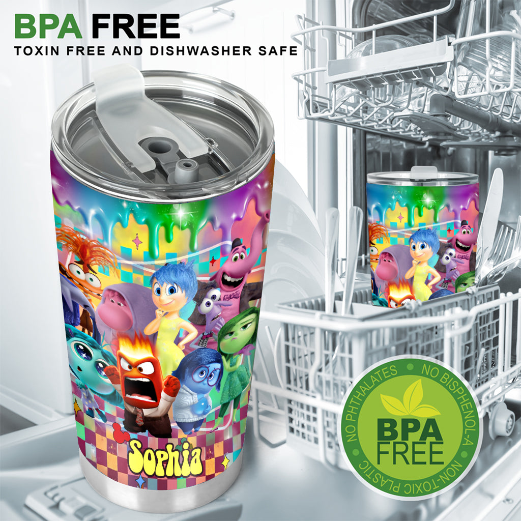 Personalized Tumbler with Custom Name & Colorful Design for Kids Tumbler GradoCreations