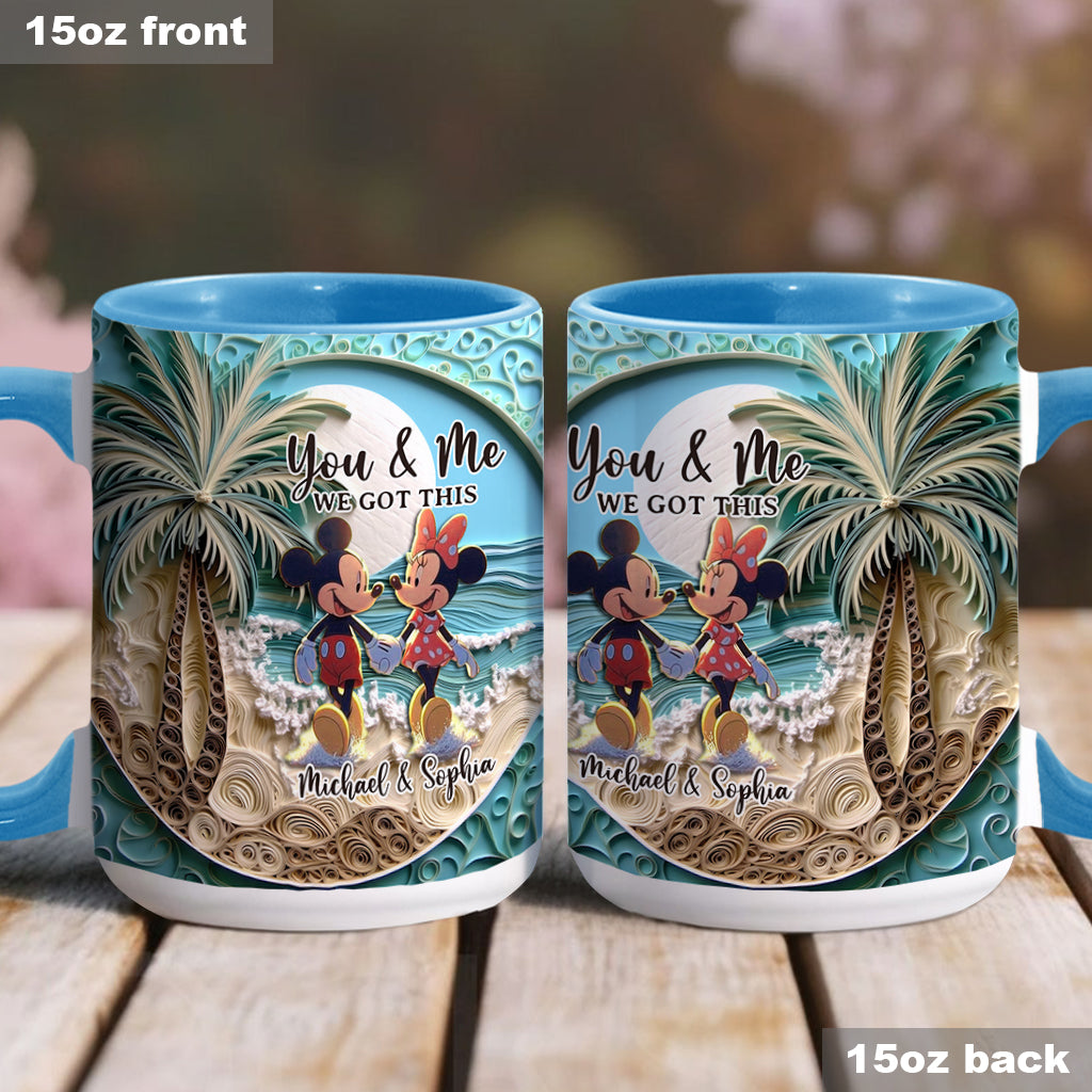Personalized Couple Beach Scene Accent Mug Custom Names Gift Accent Mug GradoCreations