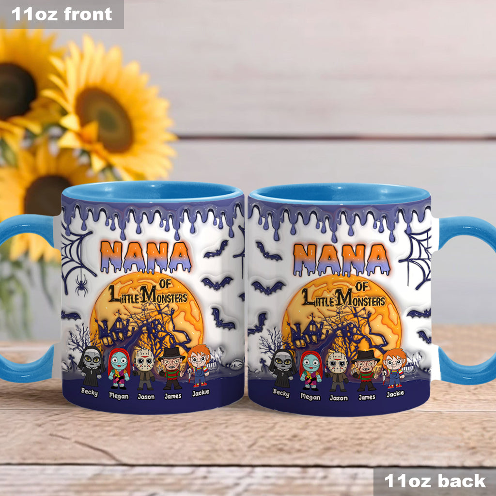 Personalized Halloween Mug for Grandma of Little Monsters Accent Mug GradoCreations