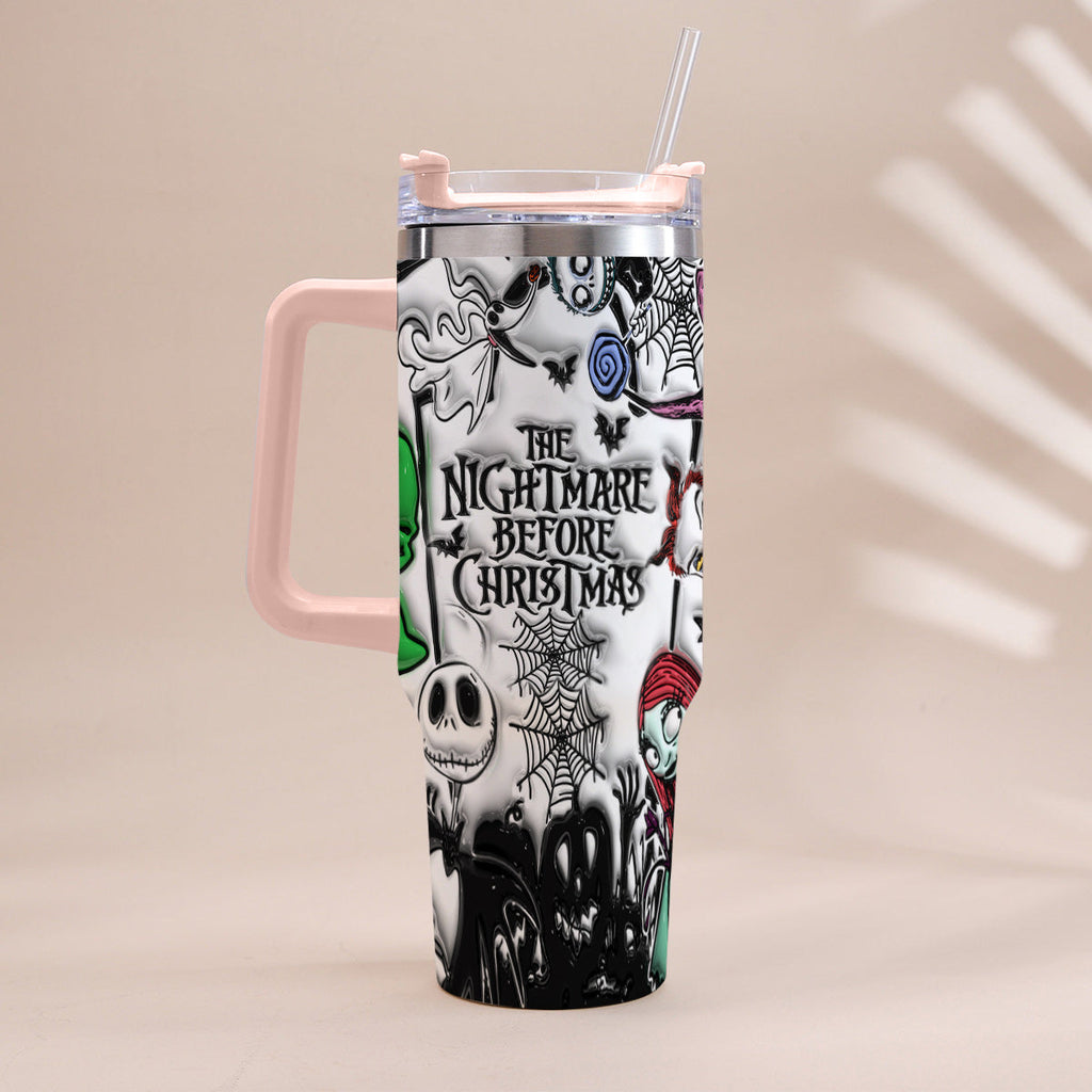 Personalized Nightmare Tumbler with Handle Custom Name Gift Tumbler With Handle GradoCreations