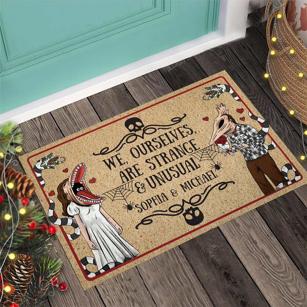 Personalized Doormat We Ourselves Are Strange & Unusual Gift for Couples Doormat GradoCreations