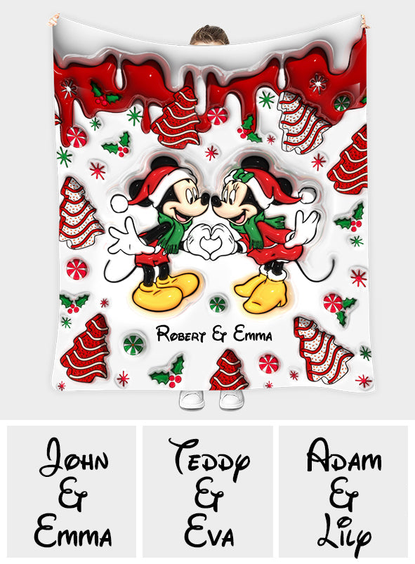 Personalized Christmas Mouse Blanket Gift for Family Blanket GradoCreations