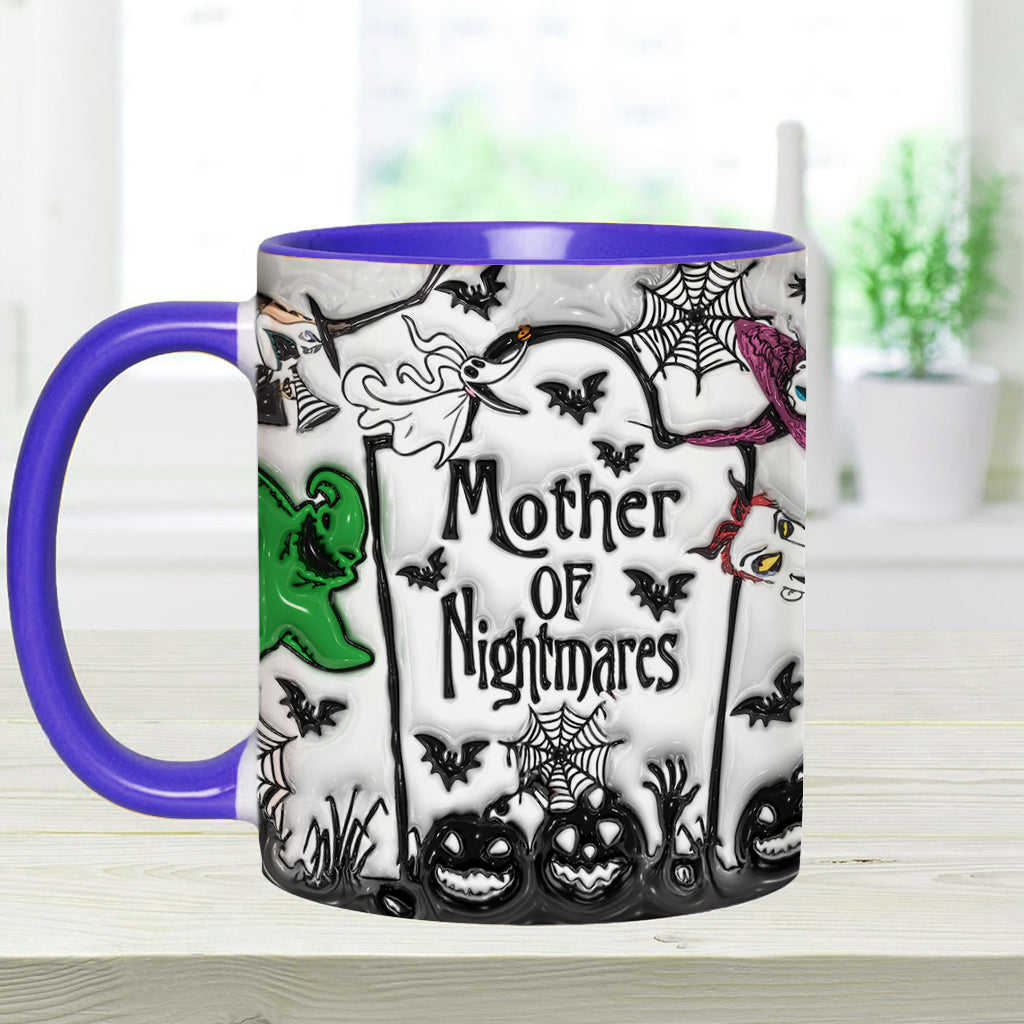 Personalized Nightmare Accent Mug with Custom Names for Mom Accent Mug GradoCreations