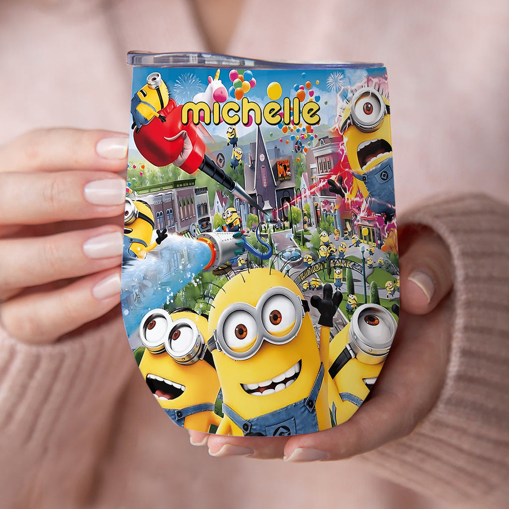 Personalized Minions Wine Tumbler Custom Name Gift Idea Wine Tumbler GradoCreations