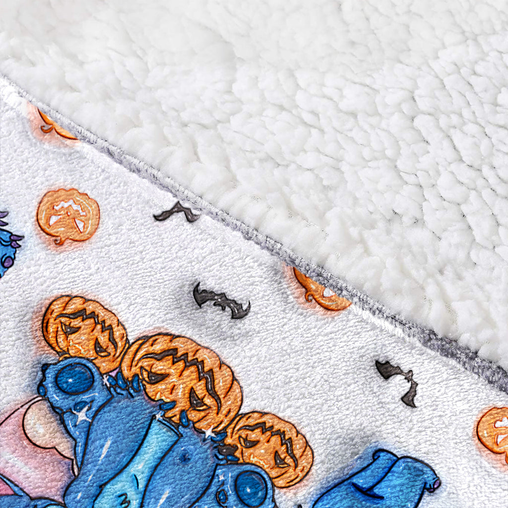 Personalized Spooky Ohana Blanket Hoodie with Custom Name Blanket Hoodie GradoCreations