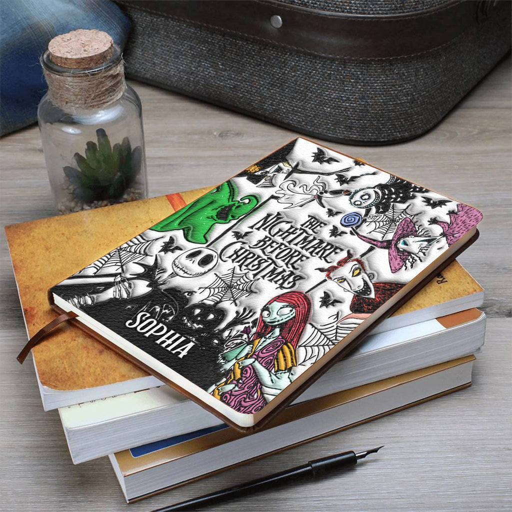 Personalized Nightmare Before Christmas Leather Journal Gift Leather Journal GradoCreations